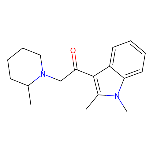 1-(1,2-dimethyl-1H-indol-3-yl)-2-(2-methylpiperidin-1-yl)ethanone structure