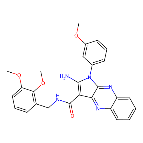 2-amino-N-(2,3-dimethoxybenzyl)-1-(3-methoxyphenyl)-1H-pyrrolo[2,3-b]quinoxaline-3-carboxamide structure