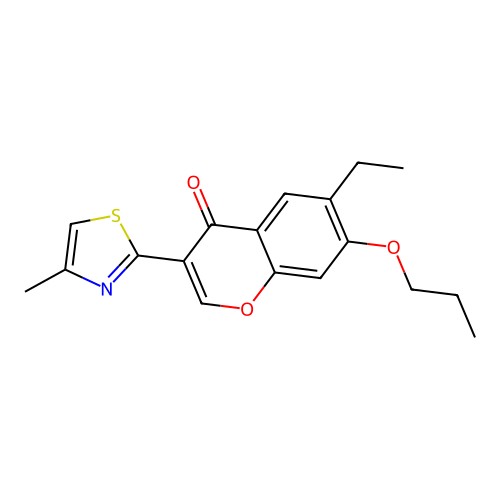 6-ethyl-3-(4-methyl-1,3-thiazol-2-yl)-7-propoxy-4H-chromen-4-one structure