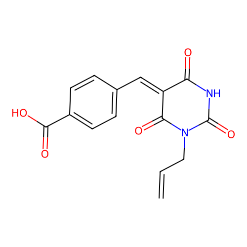 (Z)-4-((1-allyl-2,4,6-trioxotetrahydropyrimidin-5(2H)-ylidene)methyl)benzoic acid structure