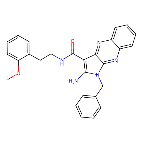 2-amino-1-benzyl-N-(2-methoxyphenethyl)-1H-pyrrolo[2,3-b]quinoxaline-3-carboxamide structure