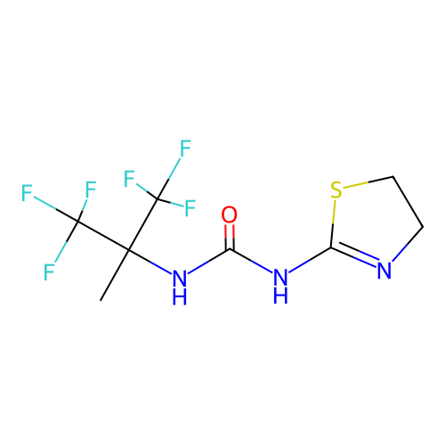 1-(4,5-dihydro-1,3-thiazol-2-yl)-3-(1,1,1,3,3,3-hexafluoro-2-methylpropan-2-yl)urea structure