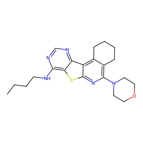 N-butyl-5-(morpholin-4-yl)-1,2,3,4-tetrahydropyrimido[4',5':4,5]thieno[2,3-c]isoquinolin-8-amine structure