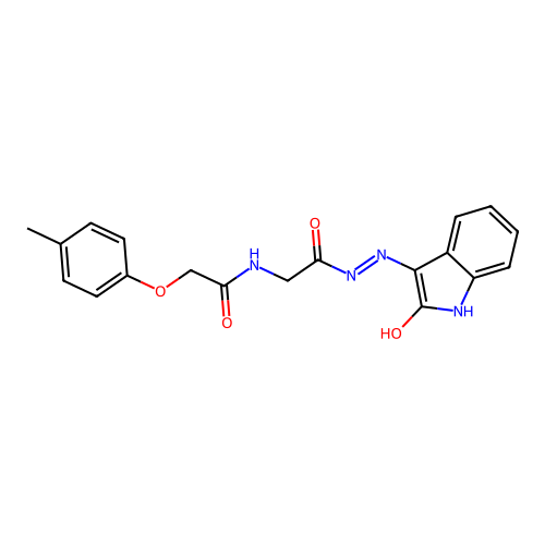 (Z)-N-(2-oxo-2-(2-(2-oxoindolin-3-ylidene)hydrazinyl)ethyl)-2-(p-tolyloxy)acetamide structure