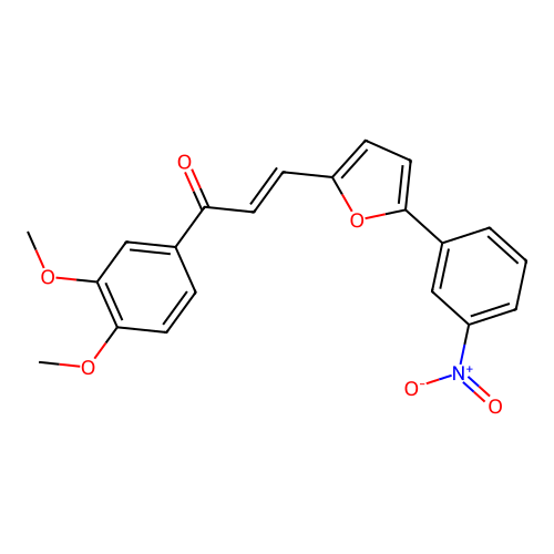 (E)-1-(3,4-dimethoxyphenyl)-3-[5-(3-nitrophenyl)furan-2-yl]prop-2-en-1-one structure