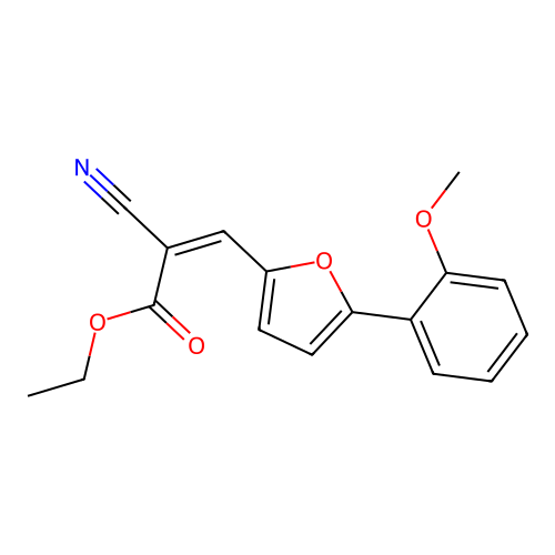 ethyl (2Z)-2-cyano-3-[5-(2-methoxyphenyl)furan-2-yl]prop-2-enoate structure