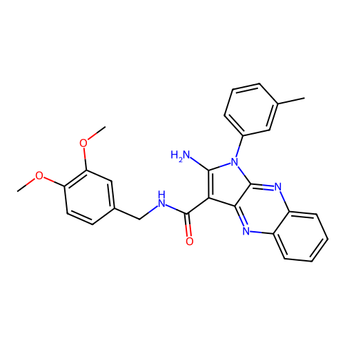 2-amino-N-(3,4-dimethoxybenzyl)-1-(m-tolyl)-1H-pyrrolo[2,3-b]quinoxaline-3-carboxamide structure