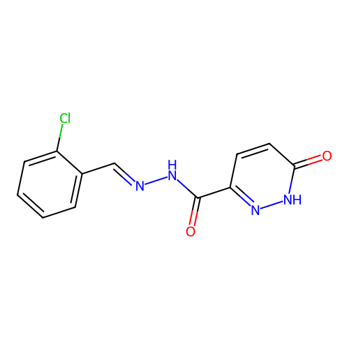 N'-(2-Chlorobenzylidene)-6-oxo-1,6-dihydropyridazine-3-carbohydrazide structure