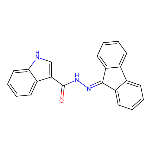N'-(9H-fluoren-9-ylidene)-1H-indole-3-carbohydrazide structure