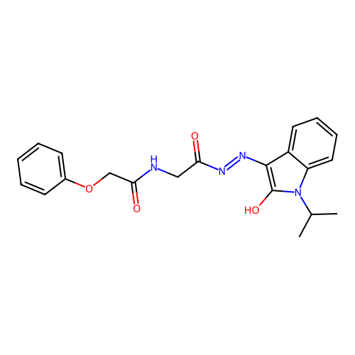 N-[(2-oxo-1-propan-2-ylindol-3-ylidene)amino]-2-[(2-phenoxyacetyl)amino]acetamide structure