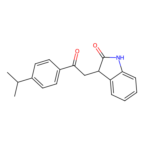 3-{2-[4-(Methylethyl)phenyl]-2-oxoethyl}indolin-2-one structure