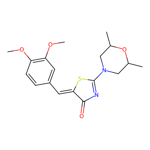 5-(3,4-Dimethoxy-benzylidene)-2-(2,6-dimethyl-morpholin-4-yl)-thiazol-4-one structure