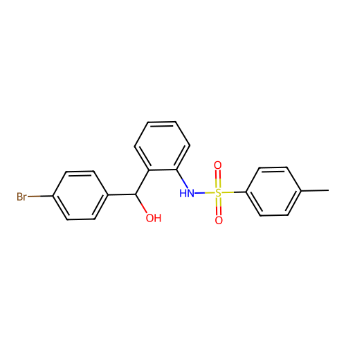 N-(2-((4-bromophenyl)(hydroxy)methyl)phenyl)-4-methylbenzenesulfonamide structure