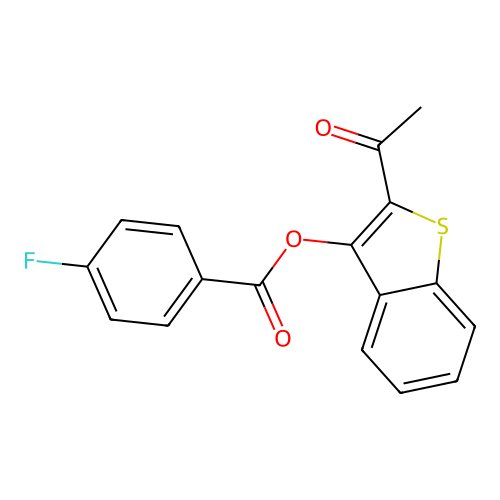 2-Acetylbenzo[b]thiophen-3-yl 4-fluorobenzoate structure