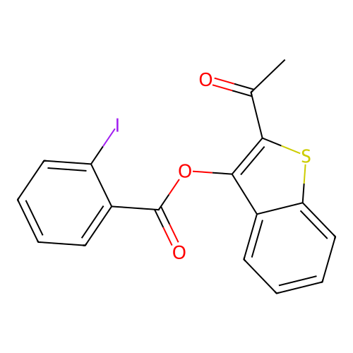 2-Acetylbenzo[b]thiophen-3-yl 2-iodobenzoate structure