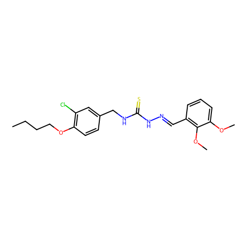 (2E)-N-(4-butoxy-3-chlorobenzyl)-2-(2,3-dimethoxybenzylidene)hydrazinecarbothioamide structure