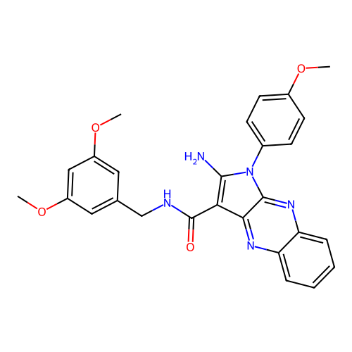 2-amino-N-(3,5-dimethoxybenzyl)-1-(4-methoxyphenyl)-1H-pyrrolo[2,3-b]quinoxaline-3-carboxamide structure