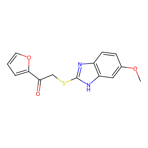 1-Furan-2-yl-2-(5-methoxy-1H-benzoimidazol-2-ylsulfanyl)-ethanone structure