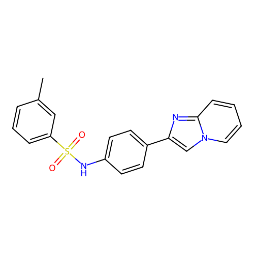 N-(4-(imidazo[1,2-a]pyridin-2-yl)phenyl)-3-methylbenzenesulfonamide structure