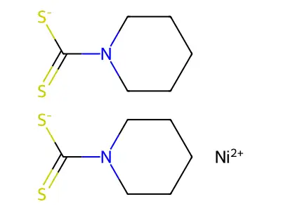 Nickel Pentamethylenedithiocarbamate structure