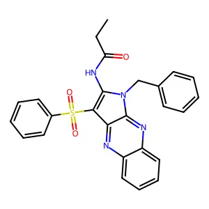 N-[3-(benzenesulfonyl)-1-benzylpyrrolo[3,2-b]quinoxalin-2-yl]propanamide structure