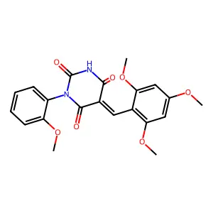 (5Z)-1-(2-methoxyphenyl)-5-[(2,4,6-trimethoxyphenyl)methylidene]-1,3-diazinane-2,4,6-trione structure