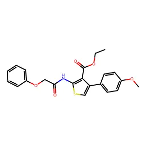 Ethyl 4-(4-methoxyphenyl)-2-(2-phenoxyacetamido)thiophene-3-carboxylate structure
