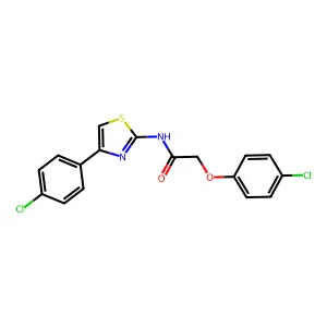 2-(4-chlorophenoxy)-N-[4-(4-chlorophenyl)-1,3-thiazol-2-yl]acetamide structure