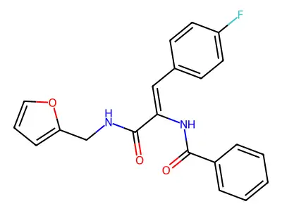 N-{2-(4-Fluoro-phenyl)-1-[(furan-2-ylmethyl)-carbamoyl]-vinyl}-benzamide structure
