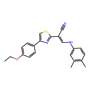 (E)-3-((3,4-dimethylphenyl)amino)-2-(4-(4-ethoxyphenyl)thiazol-2-yl)acrylonitrile structure