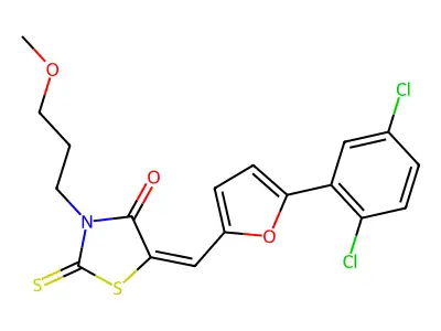5-[[5-(2,5-Dichlorophenyl)-2-furanyl]methylene]-3-(3-methoxypropyl)-2-thioxo-4-thiazolidinone structure