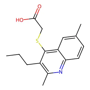 2-(2,6-Dimethyl-3-propylquinolin-4-yl)sulfanylacetic acid structure