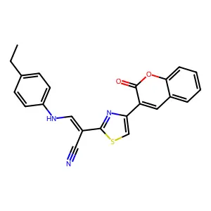 (Z)-3-((4-ethylphenyl)amino)-2-(4-(2-oxo-2H-chromen-3-yl)thiazol-2-yl)acrylonitrile structure