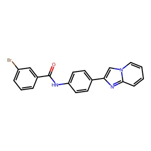 3-bromo-N-(4-imidazo[1,2-a]pyridin-2-ylphenyl)benzamide structure