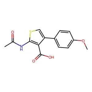 2-Acetamido-4-(4-methoxyphenyl)thiophene-3-carboxylic acid structure