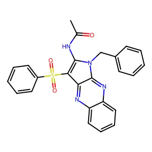 N-[1-benzyl-3-(phenylsulfonyl)-1H-pyrrolo[2,3-b]quinoxalin-2-yl]acetamide structure