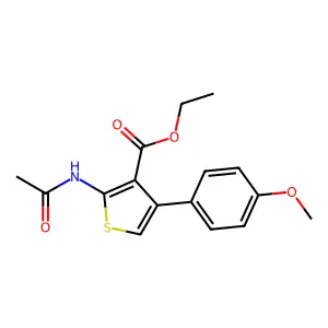 Ethyl 2-acetamido-4-(4-methoxyphenyl)thiophene-3-carboxylate structure