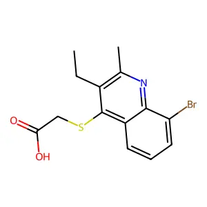 [(8-Bromo-3-ethyl-2-methylquinolin-4-yl)sulfanyl]acetic acid structure