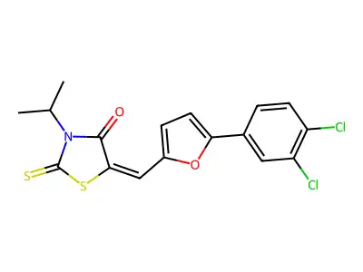 5-((5-(3,4-Dichlorophenyl)furan-2-yl)methylene)-3-isopropyl-2-thioxothiazolidin-4-one structure