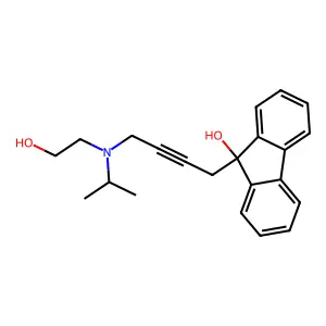 9-[4-[2-Hydroxyethyl(propan-2-yl)amino]but-2-ynyl]fluoren-9-ol structure