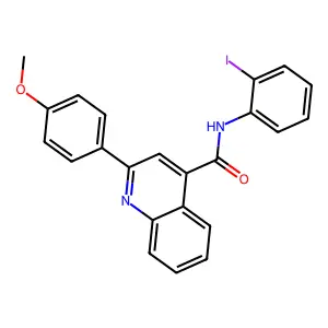 N-(2-iodophenyl)-2-(4-methoxyphenyl)quinoline-4-carboxamide structure