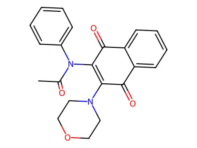 N-(3-morpholin-4-yl-1,4-dioxonaphthalen-2-yl)-N-phenylacetamide structure