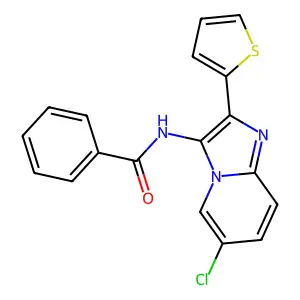 N-[6-chloro-2-(thiophen-2-yl)imidazo[1,2-a]pyridin-3-yl]benzamide structure
