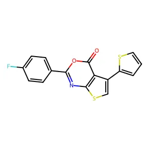 2-(4-Fluorophenyl)-5-thiophen-2-ylthieno[2,3-d][1,3]oxazin-4-one structure