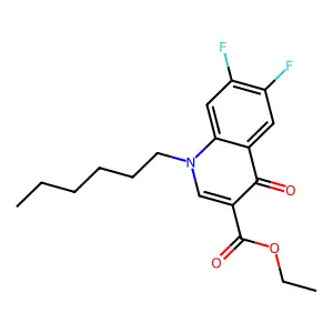 Ethyl 6,7-difluoro-1-hexyl-4-oxoquinoline-3-carboxylate structure