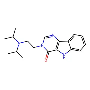3-[2-[di(propan-2-yl)amino]ethyl]-5H-pyrimido[5,4-b]indol-4-one structure
