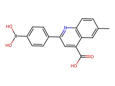 2-(4-Dihydroxyborane)phenyl-4-carboxy-6-methylquinoline structure