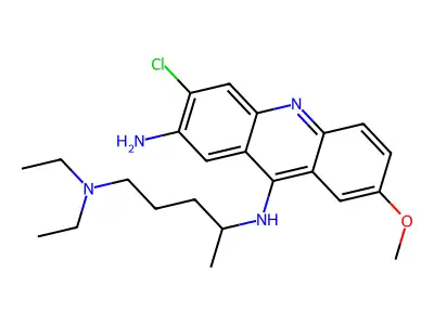 3-chloro-N~9~-[5-(diethylamino)pentan-2-yl]-7-methoxyacridine-2,9-diamine structure