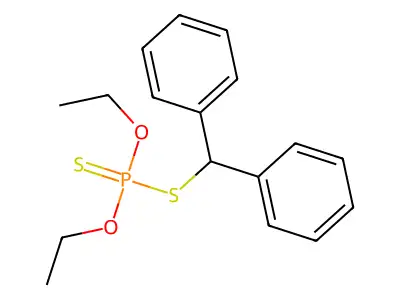 Phosphorodithioic acid, S-(diphenylmethyl) O,O-diethyl ester structure
