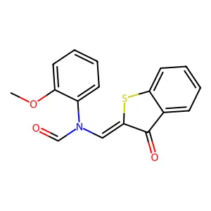 N-(2-methoxyphenyl)-N-[(Z)-(3-oxo-1-benzothiophen-2-ylidene)methyl]formamide structure